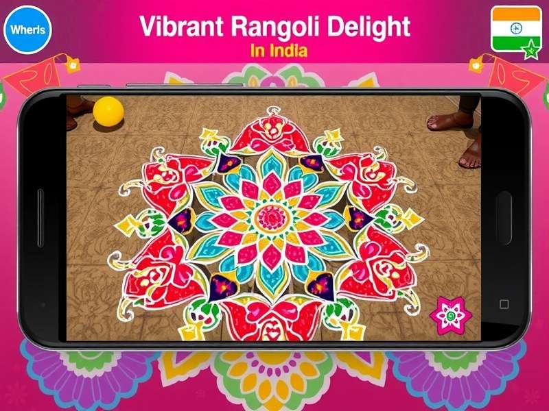 Vibrant Rangoli Delight download statistics chart showing growth in India